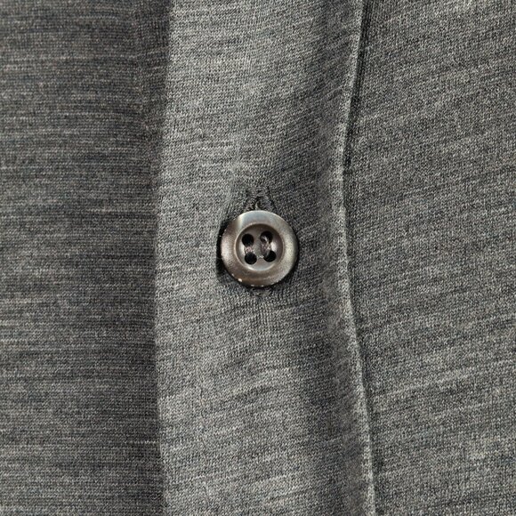 Brunello Cucinelli Dark Grey Silk & Cotton Jersey Button-Up Basic Fit Shirt - Picture 7 of 12
